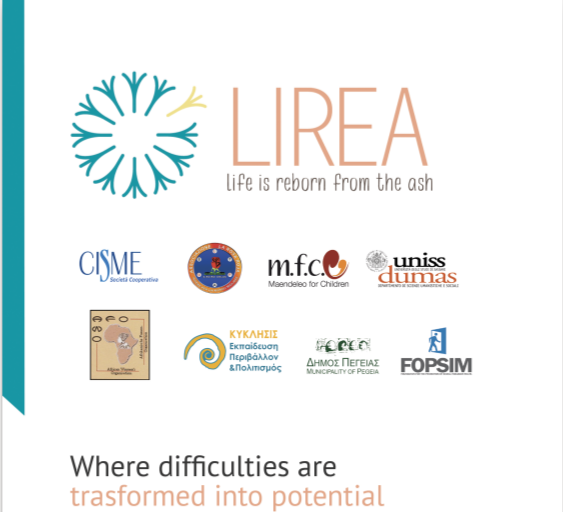 LIREA Project and partners' logos - Where difficulties are transformed into potential